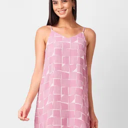 IZEL Women Printed Shoulder Straps Sheath Dress-image-69