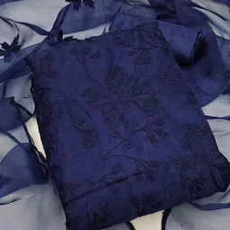Peachmode Blue Embroidered Unstitched Dress Material-picture-15