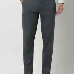 Peter England Men Slim Fit Mid-Rise Formal Trousers-picture-32