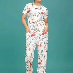 XPIOX Abstract Printed Round Neck Top With Trouser-picture-10