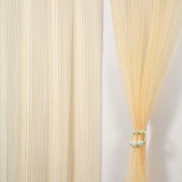 Aura Beige Set of 2 Striped Sheer Long Door Curtain-46