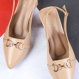 TRASE Women Beige Solid Synthetic Leather Block Heels-picture-41
