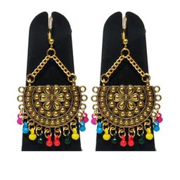 Weariton Women Gold-Plated With Multicolored Breads Chandbalis Earrings-image-96
