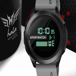 Hala Men Aluminium Dial Digital Watch HALA-1140-BLACK-43