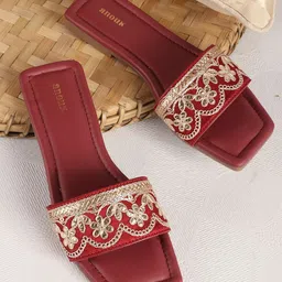 Anouk Women Embellished Ethnic Open Toe Flats-image-48