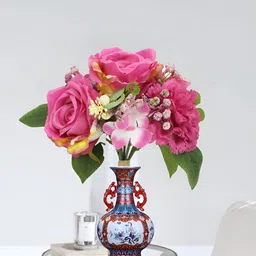 OGI INTERIORS Pink & Green Carnation Artificial Flower-7