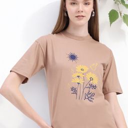 DressBerry Women Floral Printed Applique T-shirt-image-43