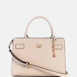 GUESS Women Solid Structured Fringed Handheld Bag-image-19