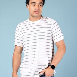 V-Mart Men Striped Monochrome Pockets T-shirt-picture-40