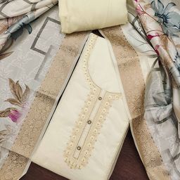 KALINI Embroidered Organza Unstitched Dress Material-image-9