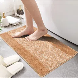 MAA HOME CONCEPT Beige & White Textured Microfiber Anti Skid 1600GSMBathMat-38