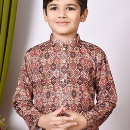 BAESD Boys Embroidered Regular Sequinned Kurta with Pyjamas image 4