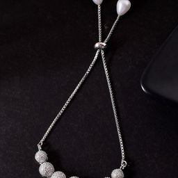 Silvermerc Designs Silver-Plated Pearls Beaded Link Bracelet-image-86