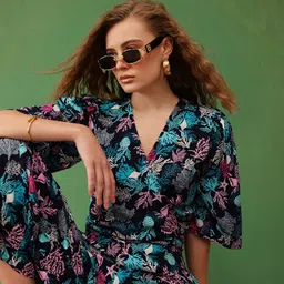 CORSICA Floral Print Flared Sleeve Top-image-64