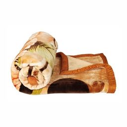 JP SHINE Brown & Green Floral Heavy Winter 550 GSM Double Bed Blanket-image-80