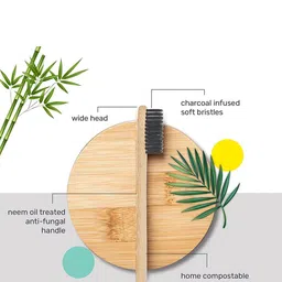 Kind of Earthy Set Of 4 Soft Charcoal Bristles Toothbrush image 4