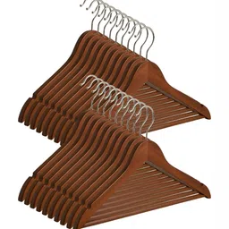 ASH AND ROH Set Of 20 Brown Wooden Hangers-9