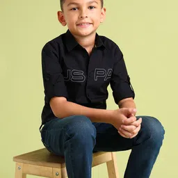U.S. Polo Assn. Kids Boys Brand Logo Printed Pure Cotton Shirt-picture-36
