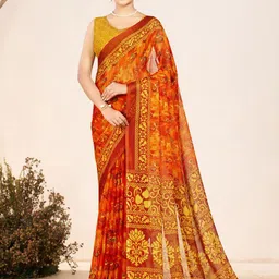Garden Vareli Floral Printed Pure Chiffon Saree-picture-38