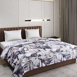 Monte Carlo Blue & White Floral AC Room 300 GSM Double Bed Blanket-image-83