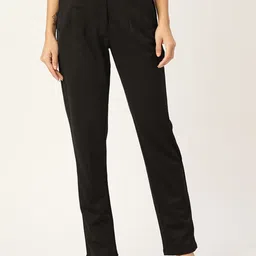Zastraa Women Solid Casual Comfort Slim Fit High-Rise Trousers-image-50
