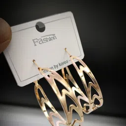 EVY Stainless Steel Rose Gold-Plated Contemporary Korean Hoop Earrings-26