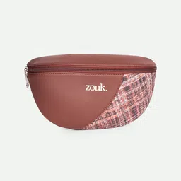 ZOUK Freya Cashmere Noir Textured Water Resistant Vegan Leather Waist Pouch-89