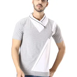 Black Collection Men Colourblocked V-Neck T-shirt-picture-47