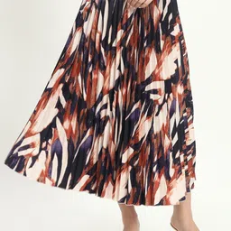 ZWERLON Women Abstract Printed  A-Line Skirt-image-25