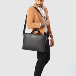 SENNES Leather Oversized Structured Shoulder Bag-12