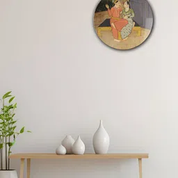 THE QUIRKY HOME The Mughal Romance Beige & Yellow Printed Ceramic Wall Plate-image-77