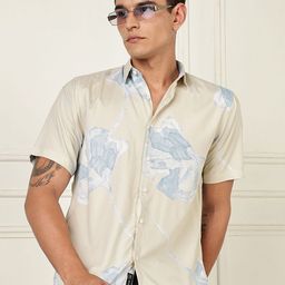 BS BLUE SQUAD Men India Slim Tailored Fit Floral Printed Spread Collar Casual Shirt-image-90