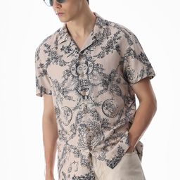 Jack & Jones Ethnic Motifs Printed Cuban Collar Cotton Relaxed Fit Casual Shirt-picture-29