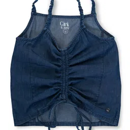Gini and Jony Girls Solid V-Neck Cotton Top-49