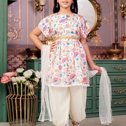 Aarika Girls Floral Printed Regular Kurta with Salwar & With Dupatta-picture-55