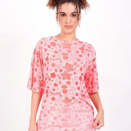 clobug Women Conversational Printed Round Neck Cotton T-shirt-image-49