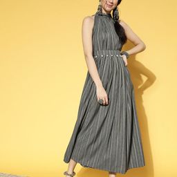 BAESD Print Halter Neck Fit & Flare Maxi Dress-image-66
