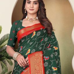 SUPERLAXMI Ethnic Motifs Zari Silk Blend Saree image 2