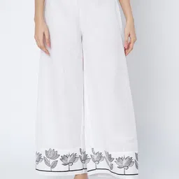 9rasa Women Floral Printed Relaxed Straight Leg High-Rise Easy Wash Trousers-image-11