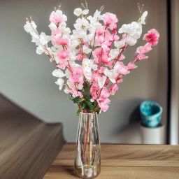 Akaar Pink & White Bunch Multicolor Cherry Blossom Artificial Flower-17