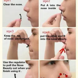 age care NOSE CLIP up shaping shaper nose clip nose lifter invisible nose nose straighter (1 blue nose,pink nose and 3 pair of invisible nose) Nose Shaper image 3