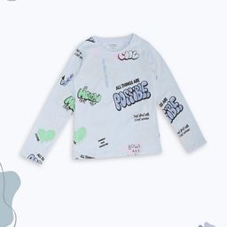 Pantaloons Junior Girls Typography Printed Round Neck Cotton T-shirt-picture-2