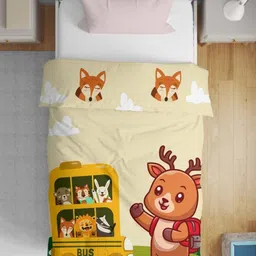 HOME PLUS STUDIOS Tan Cartoon Characters Microfiber AC Room Single Bed Comforter-picture-16
