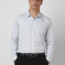 V Dot Men Spread Collar Floral Printed Cotton Formal Shirt-image-37