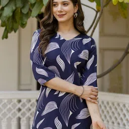 PURSHOTTAM WALA Floral Woven Design V-Neck Kurti-picture-12