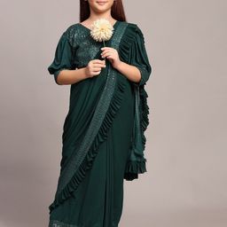 XOOM LADY Embellished Sequinned Saree-image-52