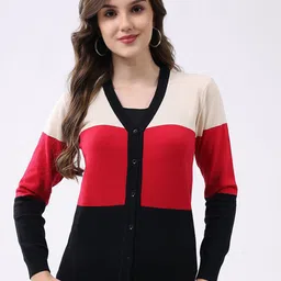 Monte Carlo Women Colourblocked Woollen Cardigan-picture-44
