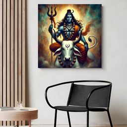 999Store Brown & Blue 1 Piece Wood Religious Wall Paintings-image-93