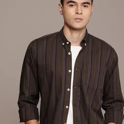 BS BLUE SQUAD Slim Fit Vertical Striped Casual Shirt-picture-26