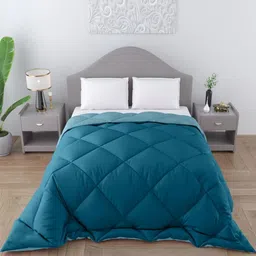 CHICERY Teal Microfiber AC Room Single Bed Comforter-image-33